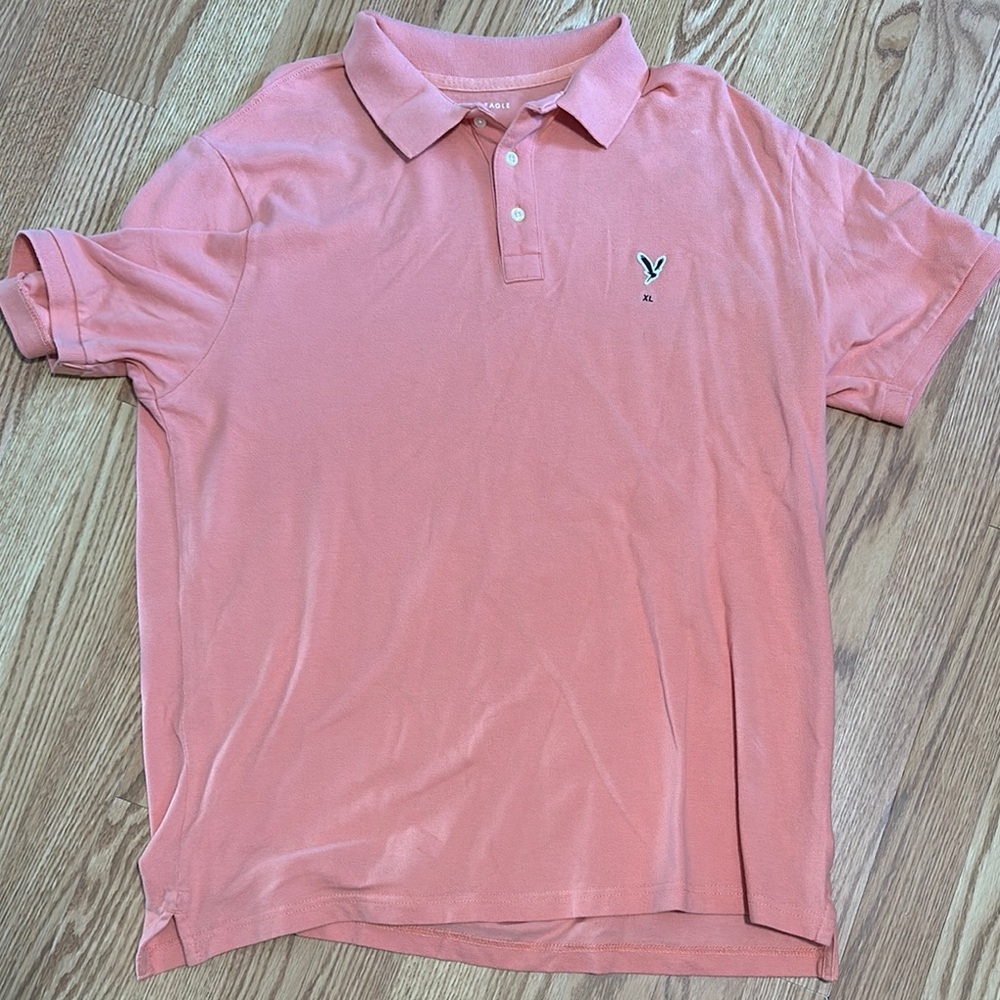 American Eagle  Pink Polo Shirt.Size XL super soft long sleeve  standard fit